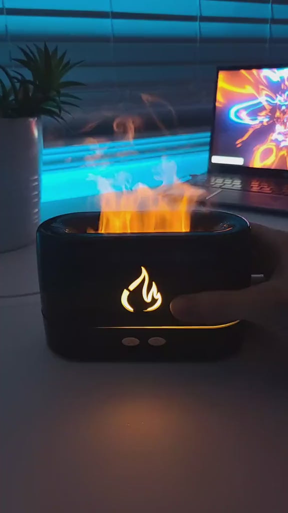 Humidifier Diffuser with Flame Effect - USB Rechargeable