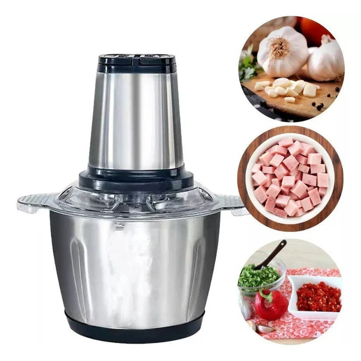 Large 2 Liter Electric Food Processor and Chopper - For Meats, Grains, and Vegetables
